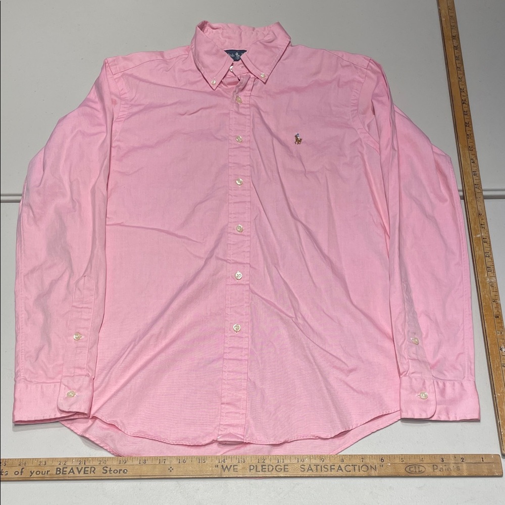 Ralph Lauren size 15 1/2-39 Pink lightweight Oxford Cloth Button-Down Shirt